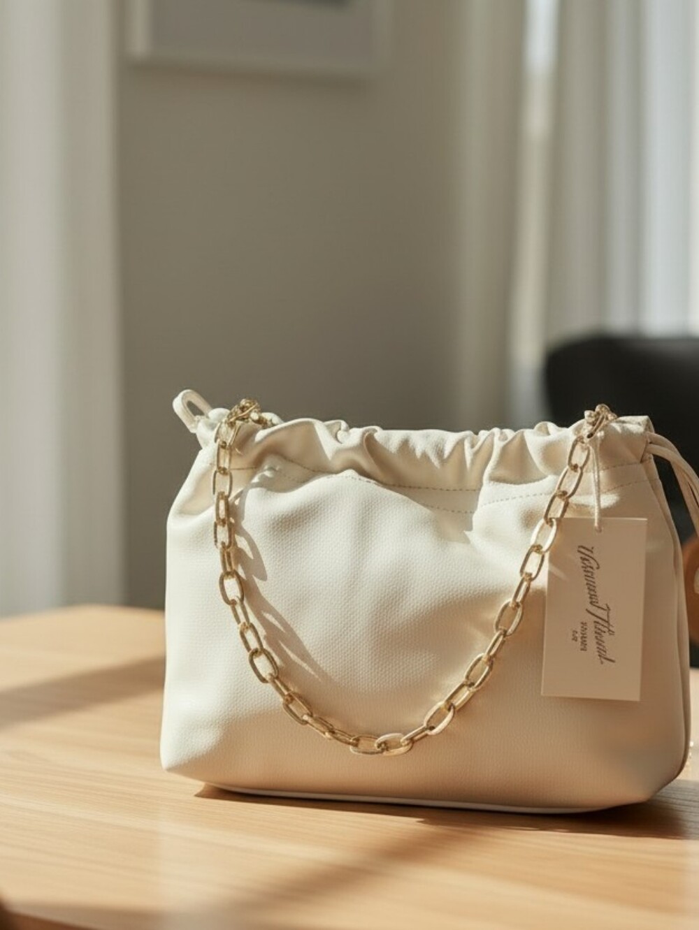 NWT Universal Thread Cream Purse with Gold Chain Handle